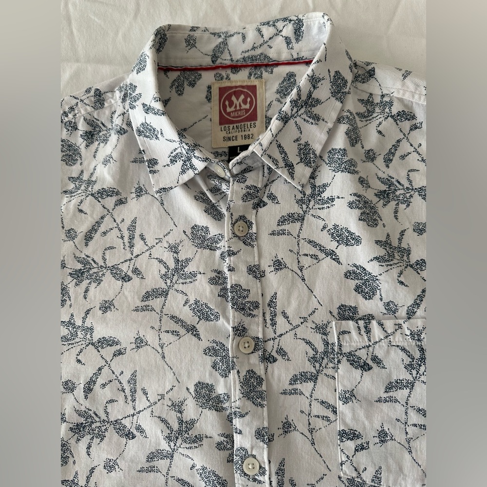 All over print short sleeve button down by Micros
